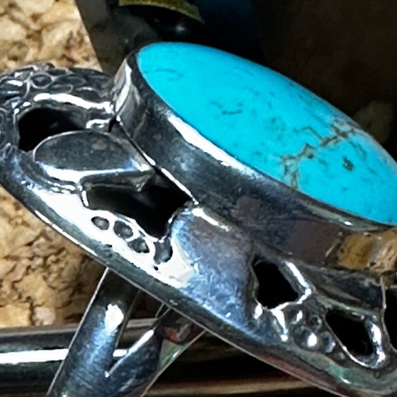 Turquoise ring, Sterling silver - Picture 4 of 9